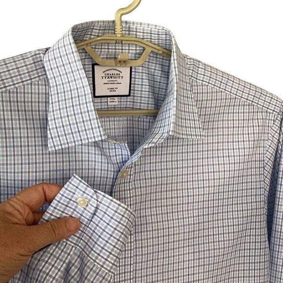 Charles Tyrwhitt Classic Fit Non-Iron Dress Shirt 17 X 35 Long Sleeve - Picture 1 of 5